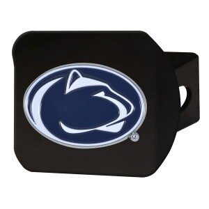 black hitch cover with navy and white Penn State Athletic Logo